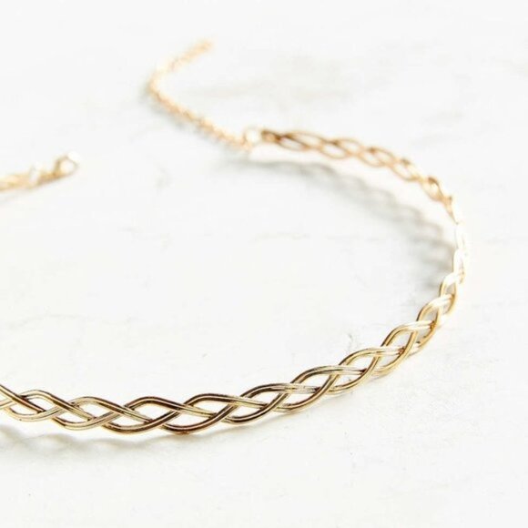 Free People Wire Choker Necklace Gold - Picture 5 of 6